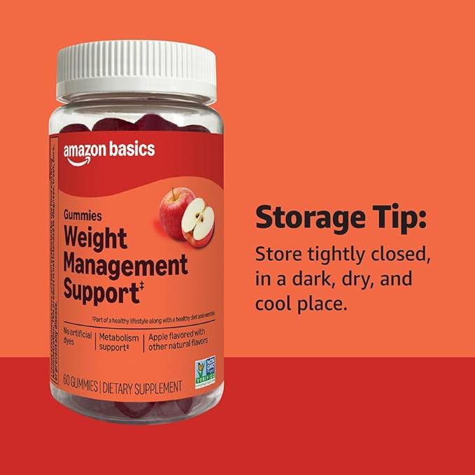 Amazon Basics Weight Management Support Gummy with 400 Mcg Chromium Picolinate, 60 Count