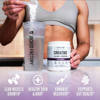 Jacked Factory Creatine for Women - Creatine Monohydrate with Collagen + Colostrum to Support Workout Performance, Lean Muscle Growth, Healthy Hair, Skin, & Nails - 30 Servings, Unflavored