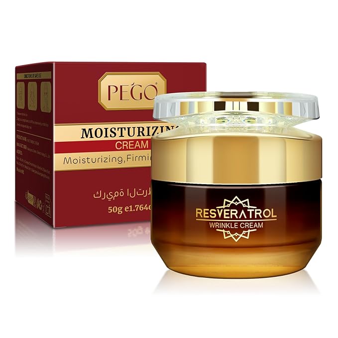 Resveratrol Wrinkle Cream, Anti Aging Face Cream for Women, Promote Firmer Skin & More Even Skin Tone, Lightweight Hydrating Facial Moisturizer, Improves Skin Elasticity, Repairs Damage, 50g/e1.764oz