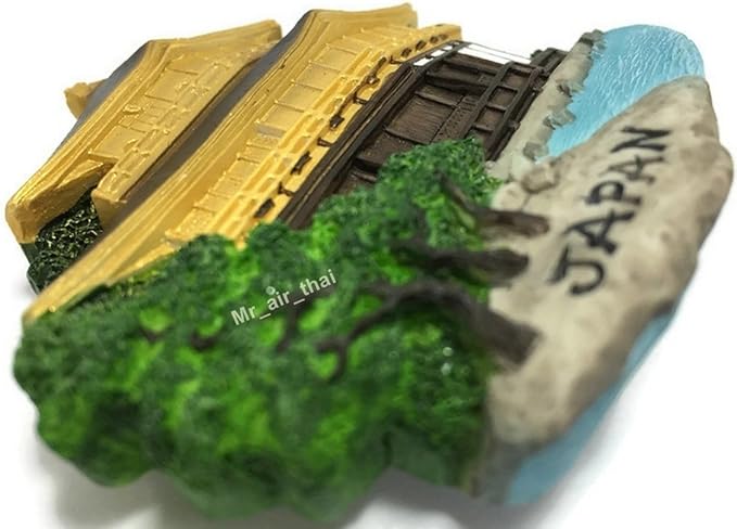 WitnyStore Tiny 2¾" Kinkaku-ji Temple of Golden Pavilion Kyoto Japan - Miniature Hand Made Resin 3D Asia Landmark Tourist Attractions Decorative Refrigerator Fridge Magnets Collectible Souvenirs Gifts