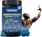 Creatine Monohydrate Gummies 5000 MG for Men & Women, Pre Workout gummys, Creatine Monohydrate for Muscle Growth, Strength & Energy Support , Flavored, 120 count Chewable Gummies, Blueberry Flavor