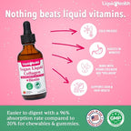 LIQUIDHEALTH 100% Vegan Collagen Plus Biotin 100,000mcg Liquid Drops - Plant-Based Liquid Collagen for Women & Men - Hair & Nail Growth, Skin Health, Boosts Metabolism - Made in USA, Non-GMO (3 Pack)