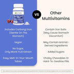 EZ Melts Multivitamin + Iron - Daily Multivitamin for Women & Men - Supports Healthy Energy Levels & Antioxidant Protection - Non-GMO & Vegan - Tropical Cherry - 60 Dissolvable Tablets (30 Servings)