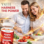 Apple Pectin Gummies - High-Fiber Supplement with 2000mg Natural Cholesterol Lower Support, Promotes Digestive Wellness & Stomach Comfort, Non-GMO & Gluten Free Herbal Supplements - 60 Vegan Gummy