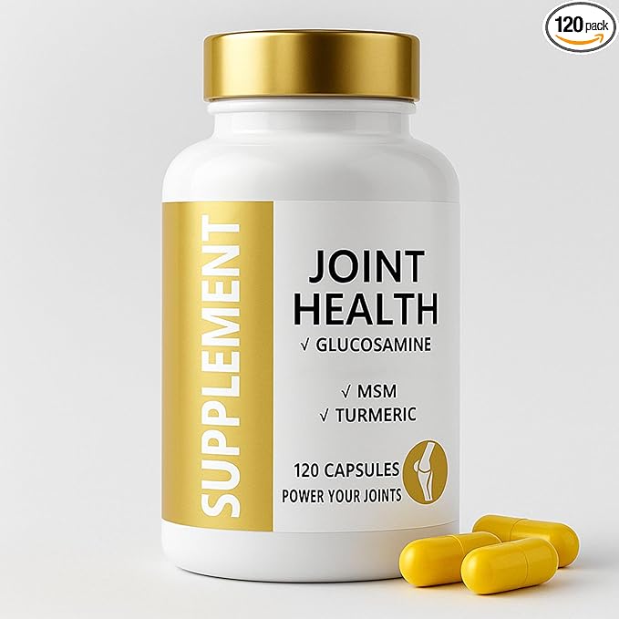 Joint Health Supplement with Glucosamine, MSM, Turmeric & Boswellia, Relief Support for Back, Knees, Hands | Women & Men - 120 Capsules