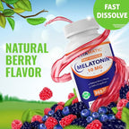 Vitamatic Melatonin 10 mg Tablets | Vegetarian, Non-GMO, Gluten-Free | 1-Year Supply | Natural Berry Flavor - 365 Tablets