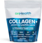 onHealth Multi Collagen Peptide Powder Types I, II, III, V & X Complete Protein with All 9 Essential Amino Acids Biotin, Hyaluronic Acid & Vitamin C Unflavored, Easy‑Mix Collagen for Women & Men