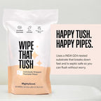 Wipe That Tush On-The-Go Flushable Wipes - 1 Pack of 30 Individually Wrapped Wipes - Fragrance Free - Extra Large & Soft - Hypoallergenic With Aloe & Vitamin E - Septic-Safe