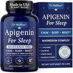 Apigenin Supplement for Sleep. Best Natural Sleep Aid Without Melatonin for Adults. With L-Theanine & Magnesium. Plant-Based Nighttime Support. Apigenina Suplemento.