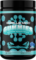 Gorilla Mind Creatine Gummies - Third-Party HPLC Tested | 5g Creapure® Creatine Monohydrate | Verified Potency & Purity | Strength · Power · Lean Muscle | No Added Sugar | Blue Raspberry Flavor