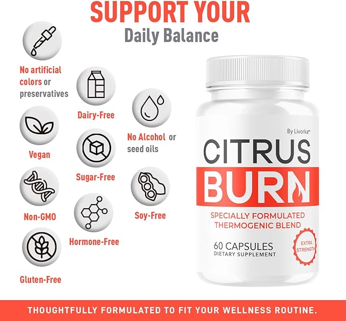 (2 Pack) Citrus Burn Capsules - Official CitrusBurn Pills Supplement Support All Natural Ingredients Advanced Formula Premium Multivitamin for Overall Health & Wellness, 120 Capsules for 2 Months