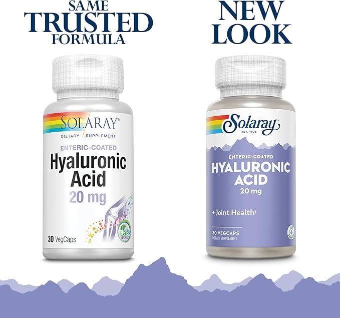 SOLARAY Hyaluronic Acid | Helps Support Healthy Joint Comfort and Skin Health | with Vitamin C | 30 VegCaps