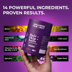 The Wellness Project 14-in-1 Hair, Skin & Nails Gummies with 10,000 mcg Biotin, Keratin, Hyaluronic & Folic Acid, Vitamins A, C, B5, B6 & B12 & Sea Buckthorn | Tasty Mixed Berry Flavor (Pack of 2)