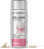 OxyEnergy Collagen Peptides Capsules for Women, Hydrolyzed Collagen Supplements with Elastin Peptides, 60 Collagen Pills to Promotes Hair, Nail, Skin, Capsulas