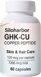 GHK-Cu Copper Peptide Supplement, 120mcg High-Purity Supplement for Skin & Hair, Enteric-Coated for Maximum Absorption, Vegan & Gluten-Free (60 Count)