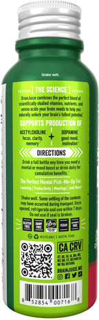 BrainJuice Energy & Focus Shot, Gluten Free Supplement, Healthy Drinks with Alpha GPC, Vitamin B & Organic Green Tea Extract Caffeine, Strawberry Lemonade, 2.5 fl oz, 12 pack