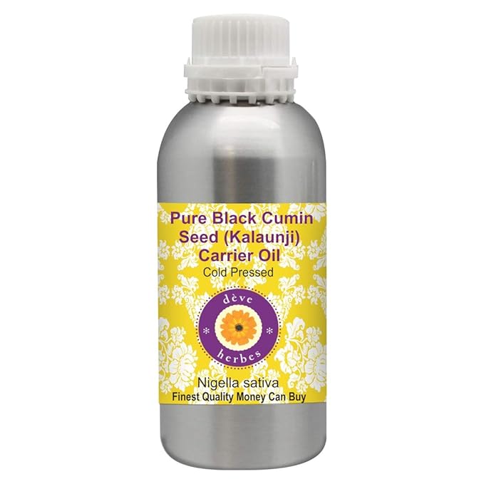 Deve Herbes Pure Black Cumin Seed (Kalaunji) Carrier Oil (Nigella Sativa) Cold Pressed 630ml (21 oz)