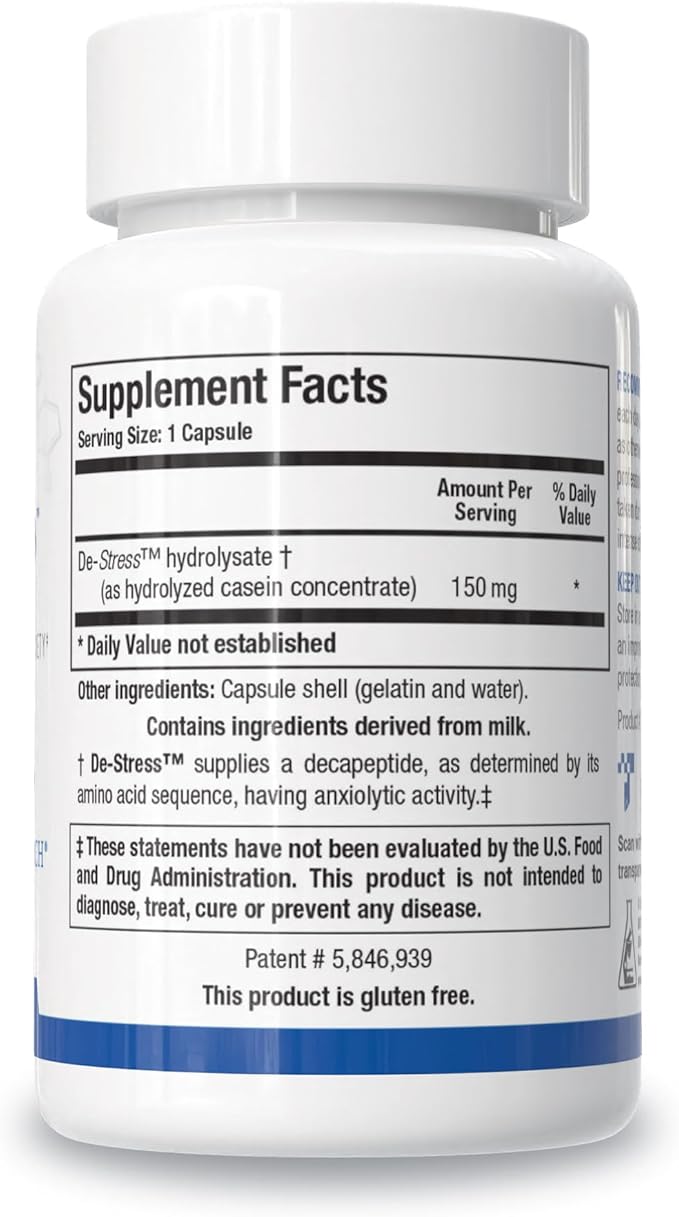 BIOTICS RESEARCH De-Stress Patented Nutrient Designed to Support Calmness, Healthy Sleep Habits, All-Natural Supports Mental Wellness & Calm. 30 Capsules