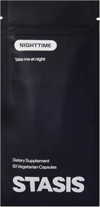 STASIS Nighttime Supplement for Men & Women with Magnesium, Melatonin, Zinc & Botanical Extracts, Evening Routine Support Capsules for Bedtime Use, Vegan, Non GMO, 25 Servings, 1 Month Supply