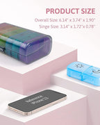 FEATY Weekly Pill Organizer 2 Times a Day with Same-Side Large Opening for Easy Filling & Retrieving, Color Tracking 7 Day AM PM Pill Box with Large BPA Free Pill Case for Vitamins, Fish Oils (Black)