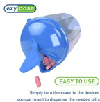 EZY DOSE Vitamin Organizer, 6 Large Compartments, 30-Day Vitamin and Medicine Storage, Keep Vitamins & Meds in Check, Easy to Use, Durable and Travel Friendly, Blue, BPA Free