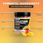 Creatine Monohydrate Gummies, 5000mg of Creatine Per Serving with Alpha-GPC & Taurine, Mango Flavor, Enhance Brain Function, Muscle Growth Support, Pre Workout Gummies for Men and Women - 120pcs