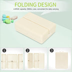 FYY Daily Pill Organizer,7 Compartments Portable Case [Folding Design] Travel Pill Box for Purse Pocket to Hold Vitamins,Cod Liver Oil,Supplements and Medication-White