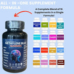 Methylene Blue Gummies 12mg Made in USA Cognitive Support w/Added Vitamin C, NAD,L Methylfolate, Methylcobalamin b12, Mitochondrial Support, Brain Health & Focus, Clarity, methylated Vitamins