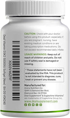 DEAL SUPPLEMENT Vitamin D3 50,000 IU + K2 MK7 200mcg Softgels, 240 Count | 2-in-1 Complex with Virgin Coconut Oil | Supports Heart, Bone, Teeth & Immune Health | Easy to Swallow