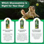 LIQUIDHEALTH Pets K9 Liquid Glucosamine for Dogs, Puppies, Senior Canines with Chondroitin, MSM, Hyaluronic Acid - Dog Vitamins for Hip Joint Health, Dog Joint Oil, Joint Juice - Made in USA (3 Pack)