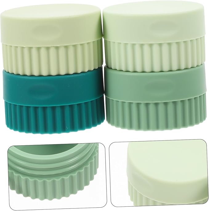 minkissy 4pcs Daily Pill Storage Organizer Portable Pill Box Wide Mouth Silicone Travel Case for Eye Shadow Jars