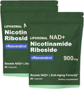 NAD Resveratrol Supplement with NAD Nicotinamide Riboside Resveratrol 900 MG, Boost NAD+ for Cellular Health, Anti-Aging, Energy, Focus - 80 Capsules(2Pcs)