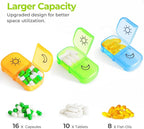 AUVON Weekly Pill Organizer 2 Times a Day with PU Leather Bag, Travel AM PM Pill Box 7 Day with One-Side Large Opening Design for Easy Filling, Portable Pill Case for Vitamins, Medication, Supplements
