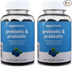 Amazon Brand - Solimo Prebiotic & Probiotic Gummies, Two Billion CFU, Blue Raspberry, 50 Count (2 per Serving) (Pack of 2)