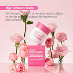 Ever Collagen in&UP Biotin Cell, Low Molecular Marine Fish Collagen Peptides Tablets with Vitamin Selenium Supplements - Healthy Skin, Hair, Nail for Women - Antioxidant Supplement
