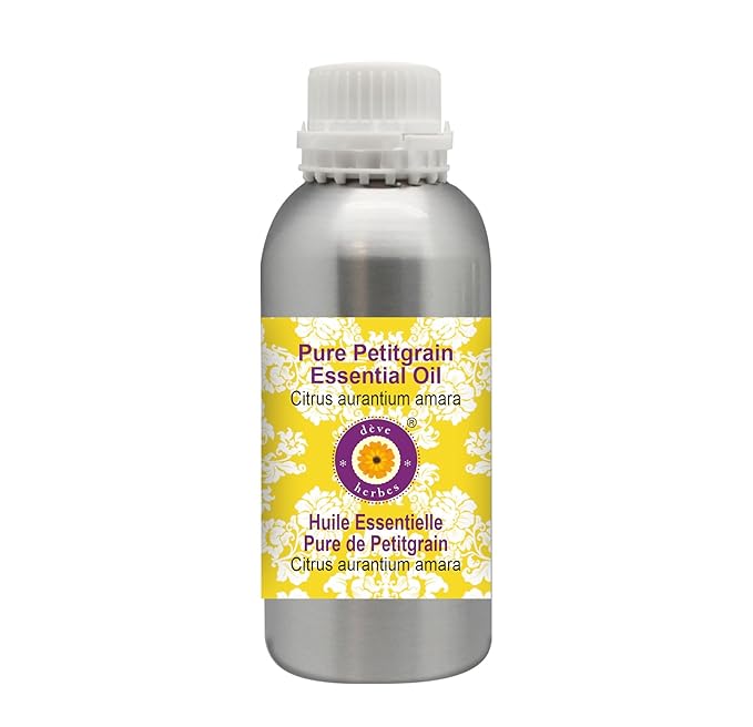 Deve Herbes Pure Petitgrain Essential Oil (Citrus aurantium Amara) Steam Distilled 630ml (21 oz)