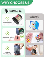 HIONXMGA Large Pill Dispenser, Portable Pill Bottle Organizer for 7 Vitamins, Anti-Mix Supplement Organizer with Easy Twist Wide Opening, BPA-Free Pill Container, 20 Pcs Labels Included, Black