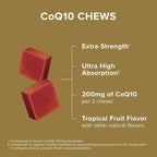 Qunol CoQ10 200mg Soft Chews,Extra Strength & Ultra High Absorption Coenzyme Q10 Supplement,#1 Cardiologist Recommended Supplement for Heart Health,90 Count (Pack of 2)