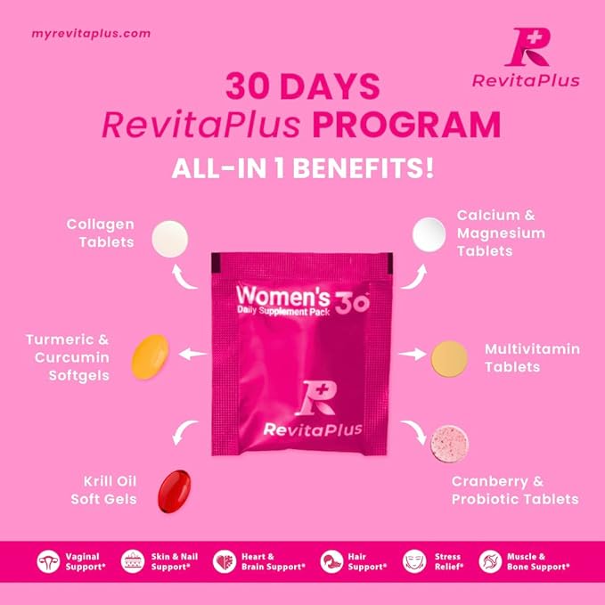 Multivitamin for Women with Vitamin A,B,C,D3,E,K2,Biotin, Collagen,Krill Oil,Cranberries Supports Energy,Wellness,Beauty and Immune - Vitamin Packs for Women Health 2 PCS-60 Packs