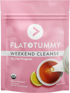 Flat Tummy Weekend Cleanse Tea - 30 Day Program - All Natural Colon Cleanse w/Senna and Dandelion Root, Provides Bloating Relief for Women - Detox Cleanse for Digestion Support and Gas Relief