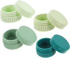 minkissy 4pcs Daily Pill Storage Organizer Portable Pill Box Wide Mouth Silicone Travel Case for Eye Shadow Jars