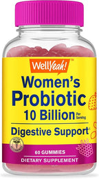 WellYeah Probiotics for Women Gummies - 10 Billion CFU - for Digestive Support, Gut Health, and Feminine Health Support - Natural Sourced Flavors - Vegan, Delayed Release Womens Probiotic - 60 Gummies