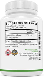 MATCHAMAX™ Organic Japanese Matcha Capsules - Pure Organic Matcha Green Tea Pills for Smooth Zen-Like Energy and Natural Mood Boost - Vegan Matcha Supplement Packed with Antioxidants - 120ct