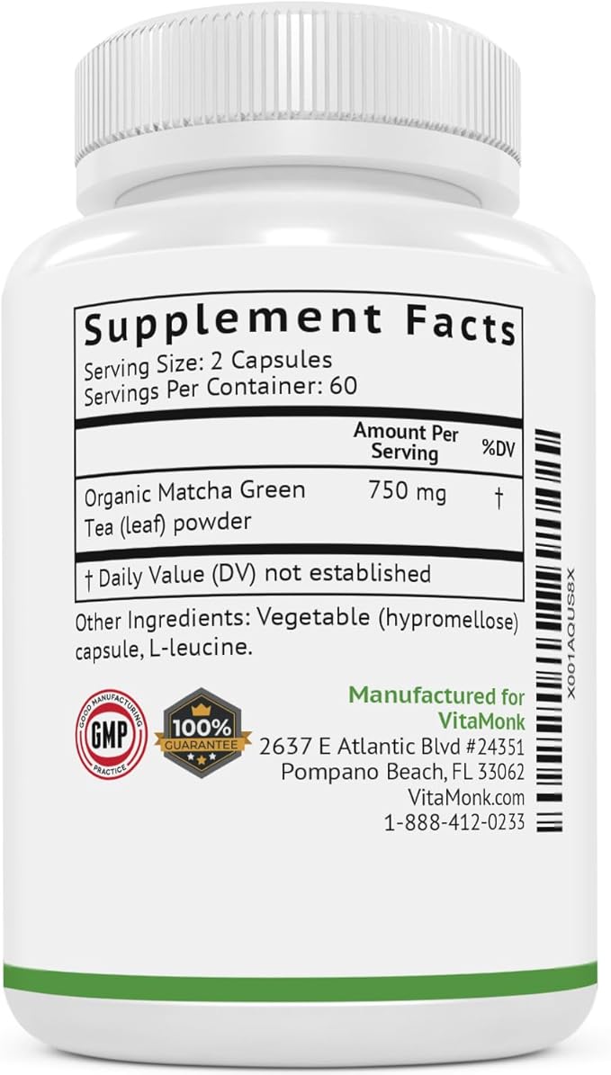 MATCHAMAX™ Organic Japanese Matcha Capsules - Pure Organic Matcha Green Tea Pills for Smooth Zen-Like Energy and Natural Mood Boost - Vegan Matcha Supplement Packed with Antioxidants - 120ct