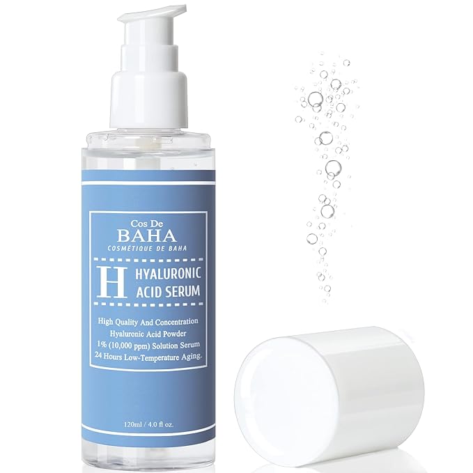 Cos De BAHA Hyaluronic Serum 4 Fl Oz – Pure Sodium Hyaluronate 10,000 ppm Hydrating Face Serum for Dry & Dehydrated Skin – Lightweight Fragrance-Free Korean Skincare Formula (120 ml)