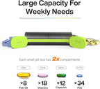 Weekly Pill Organizer 2 Times a Day - Am Pm Pill Box 7 Day, Large Twice Medicine Pill Case for Daily Medication, Vitamins, Fish Oils, Supplements Portable Week Pill Holder Container, Translucent Black