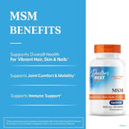 Doctor's Best MSM Supplement 1500mg for Men & Women - Supports Hair, Skin, Nails, Joint Health, & Mobility, Delivers Beneficial Sulfur with OptiMSM, Gluten Free, Non GMO, Vegan - 120 Tablets