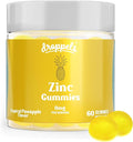 Droppels Zinc Citrate Gummies 11mg – Immune Support & Skin Health Supplement | Vegan, Plant-Based, Gluten Free, Gelatin Free, Non-GMO | Tropical Pineapple Chewable Zinc for Adults, 60 Count