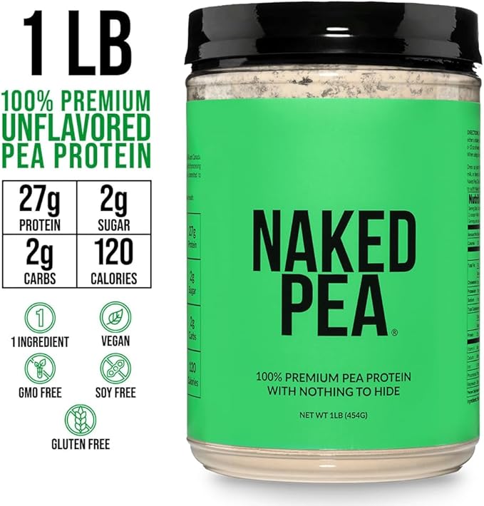 NAKED Pea - Pea Protein Isolate - Plant Based, Vegetarian & Vegan Protein. NSF Certified, Easy to Digest, Non-GMO, No Lactose, No Soy and Gluten Free - 15 Servings