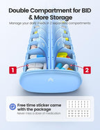 Vaydeer 7 Day Weekly Pill Organizer 2 Times a Day, Metal Am Pm Travel Pill Case, Large Capacity Twice Daily Cute Pill Box for Supplements, Pills, Vitamins and Medication (Gunmetal)